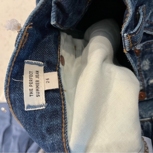 NWT Madewell 26 Blue Perfect Summer Jean: Destructed Edition H8960 $115 - Picture 6 of 8